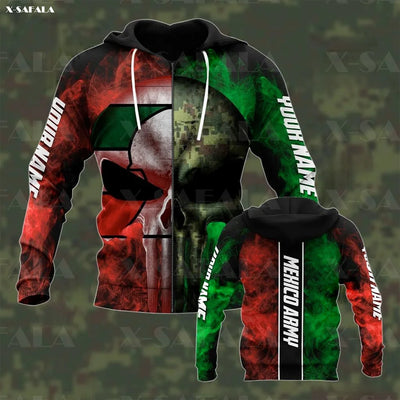 MEXICAN Eagle Flag 3D Print Zipper Hoodie Man