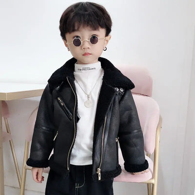 Autumn Winter Fashion Baby Faux Leather Boys