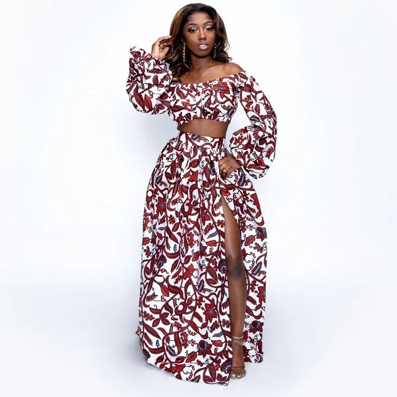 African Dresses for Women Autumn Set Lady