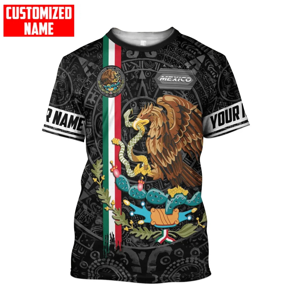 Mexico National Flag Print T Shirt For Men Fashion