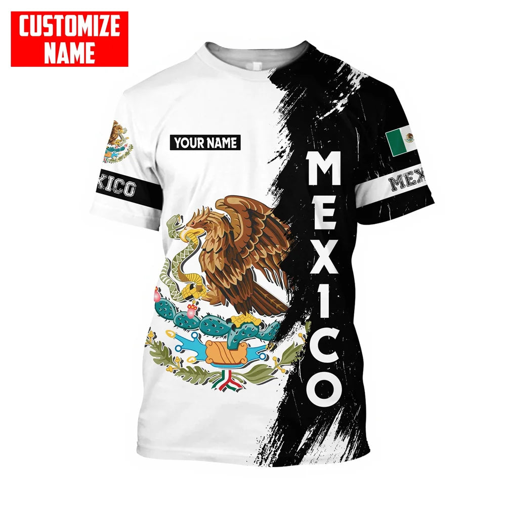 Mexico National Flag Print T Shirt For Men Fashion