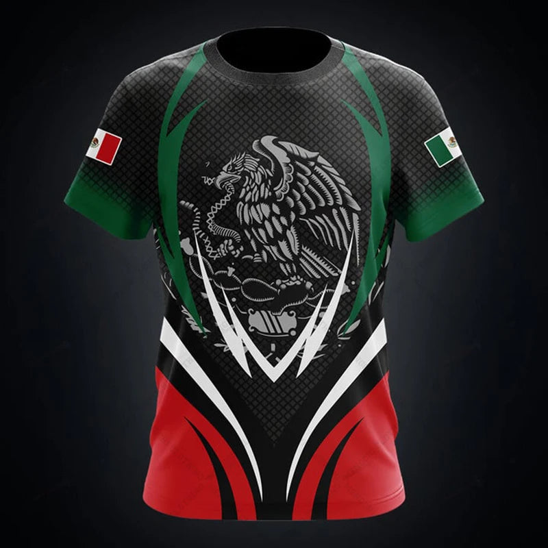 Mexico Flag & Coat of Arms Graphic Tees Street wear