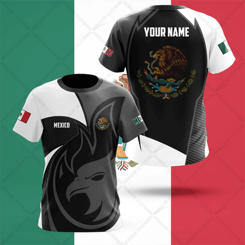 Mexico Flag & Coat of Arms Graphic Tees Street wear