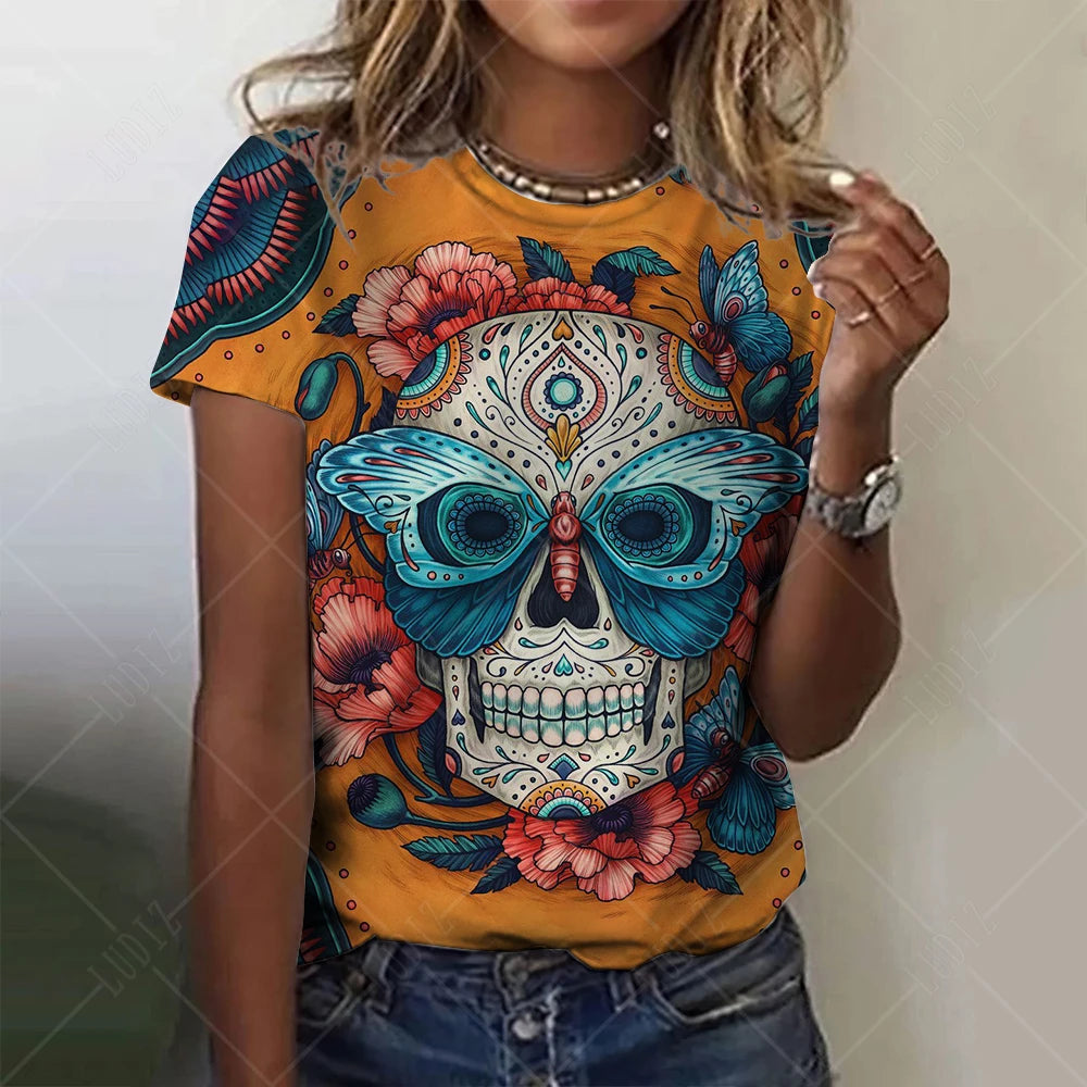 Funny Sugar Skull Mexico Women's T Shirt