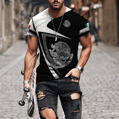 Mexican Flag Printed T-shirts Men's 3D Fashion