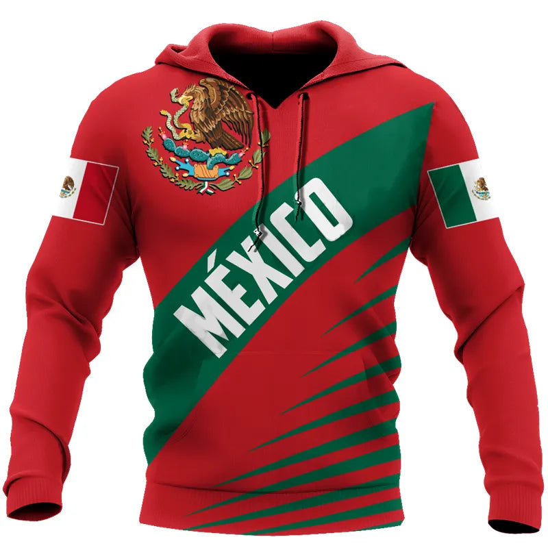 Mexico National Emblem Flag 3d Print Autumn Men