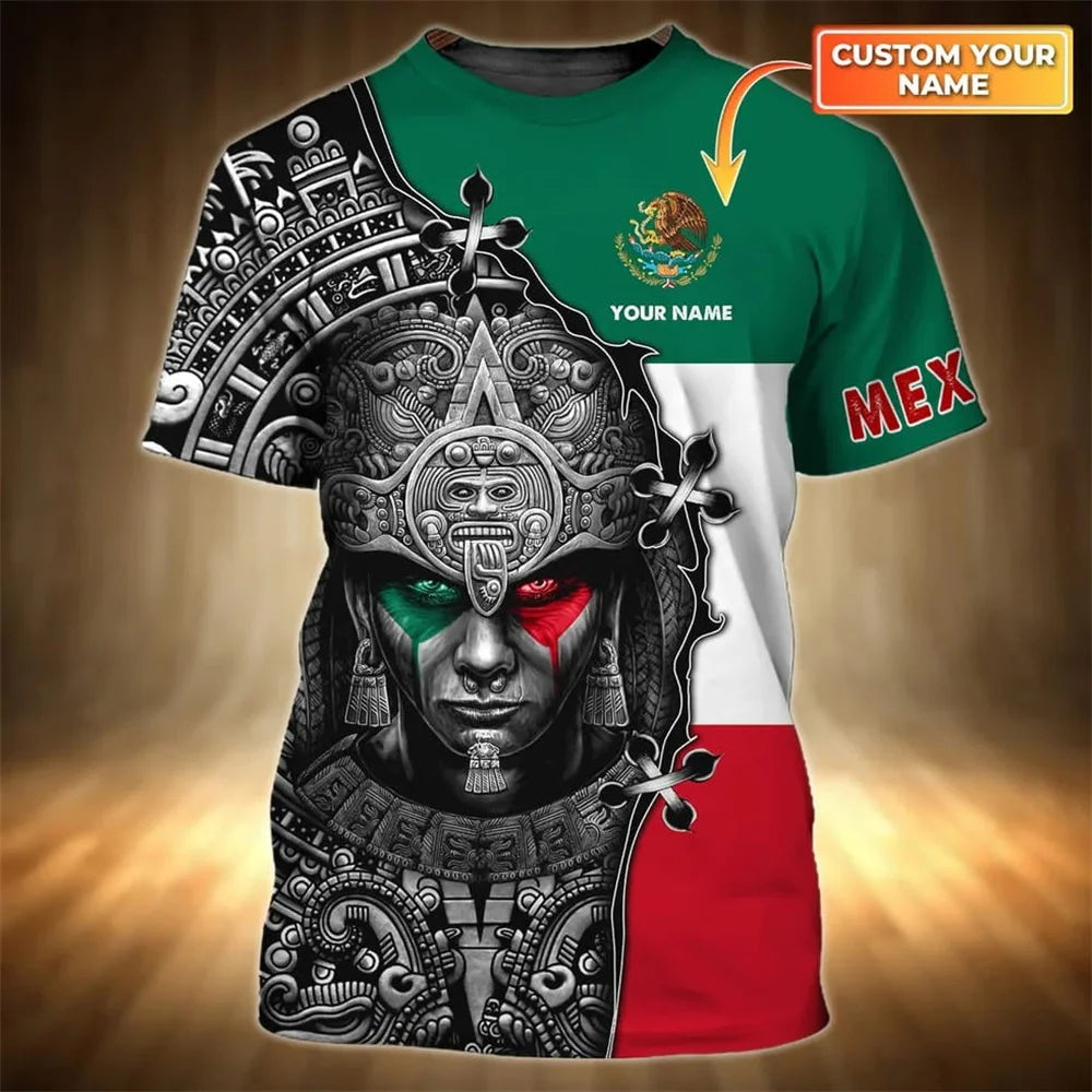 Mexico National Flag Print T Shirt For Men Fashion