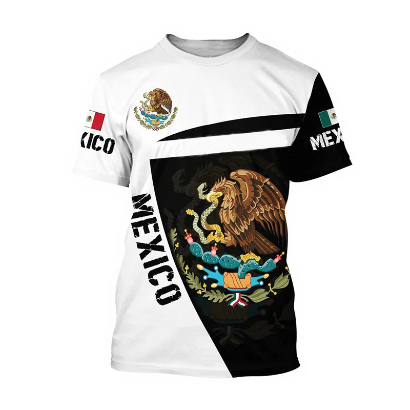 Men T-shirt Mexico National Flag  Print  Tees