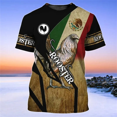 Mexico National Flag Print T Shirt For Men Fashion