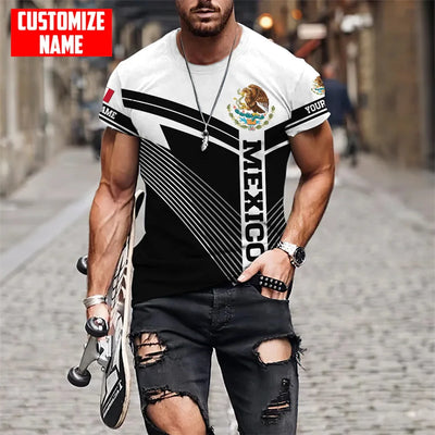 Mexico National Flag Print T Shirt For Men Fashion