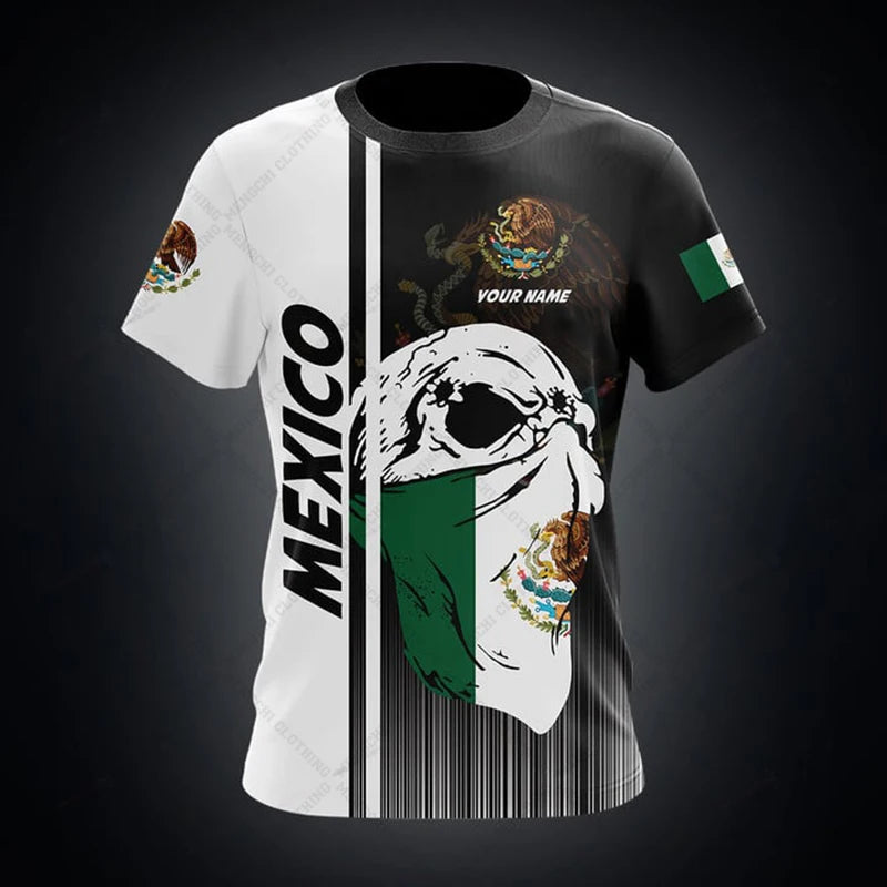 Mexico Flag & Coat of Arms Graphic Tees Street wear