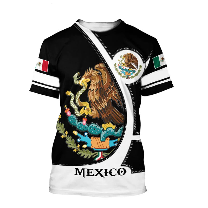 Men T-shirt Mexico National Flag  Print  Tees