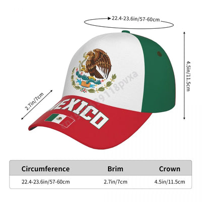 Unisex Mexico Flag Mexican Adult Baseball Cap