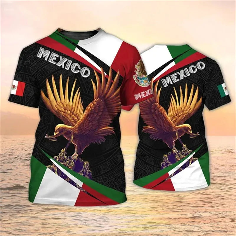 Men T-shirt Mexico National Flag  Print  Tees