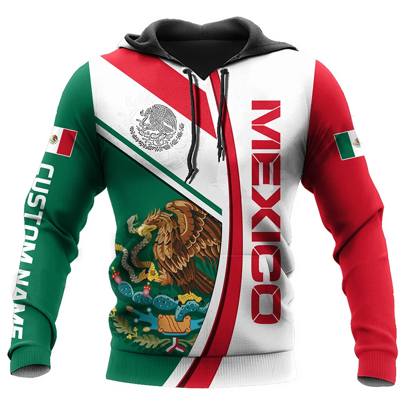 Mexico National Emblem Flag 3d Print Autumn Men