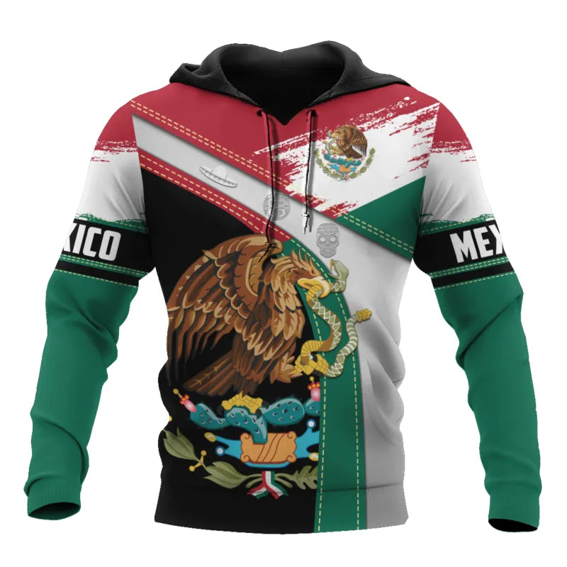 Mexico National Emblem Flag 3d Print Autumn Men