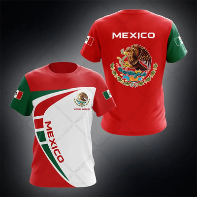 Mexico Flag & Coat of Arms Graphic Tees Street wear