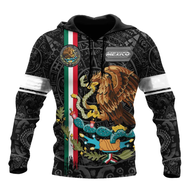 Mexico National Emblem Flag 3d Print Autumn Men