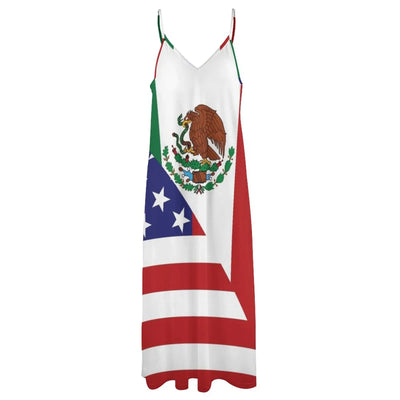 Mexican America Flag Sleeveless Dress dress