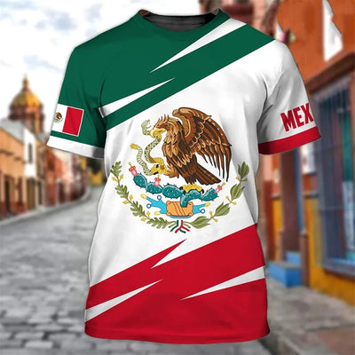 Men T-shirt Mexico National Flag  Print  Tees