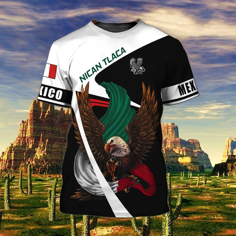 Men T-shirt Mexico National Flag  Print  Tees