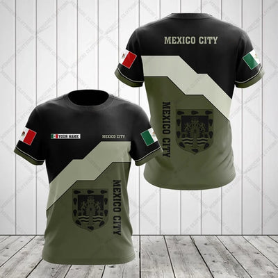 Mexico Flag & Coat of Arms Graphic Tees Street wear