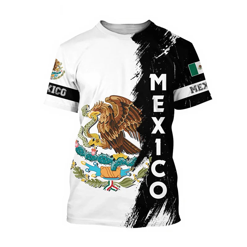 Men T-shirt Mexico National Flag  Print  Tees