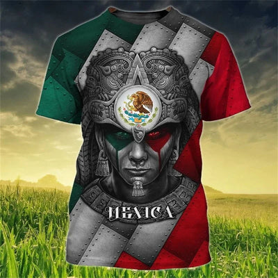 Mexico National Flag Print T Shirt For Men Fashion