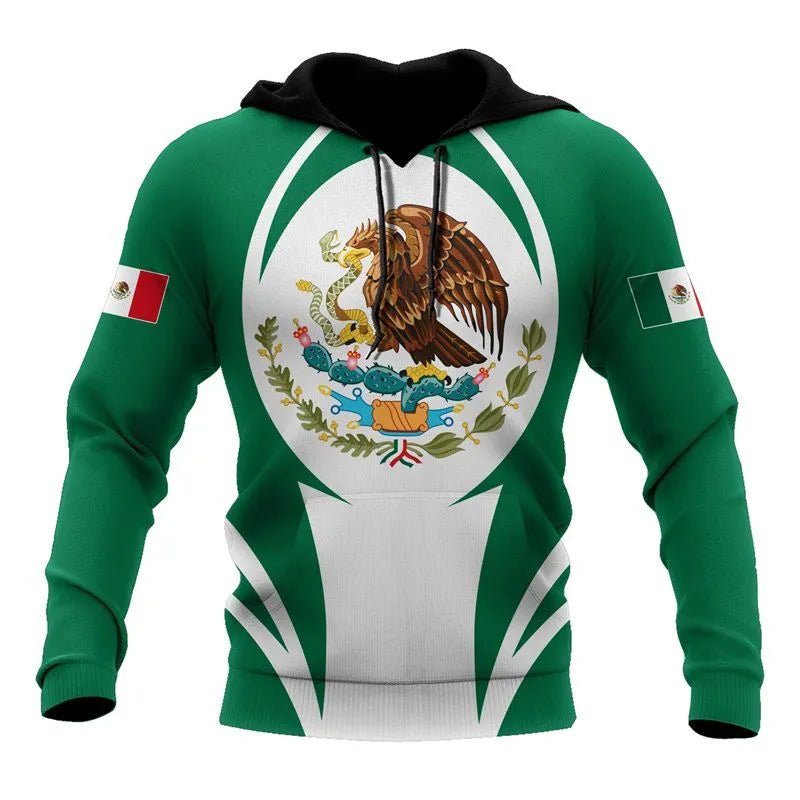 Mexico National Emblem Flag 3d Print Autumn Men