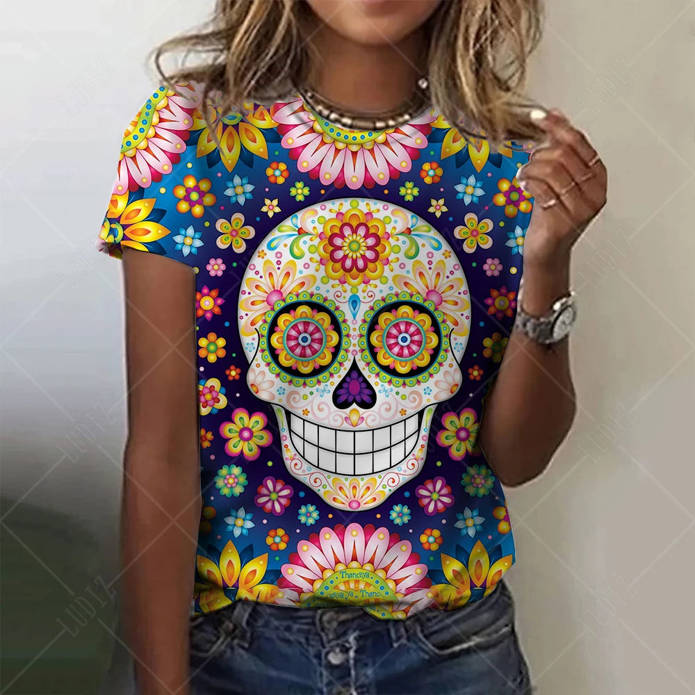 Funny Sugar Skull Mexico Women's T Shirt