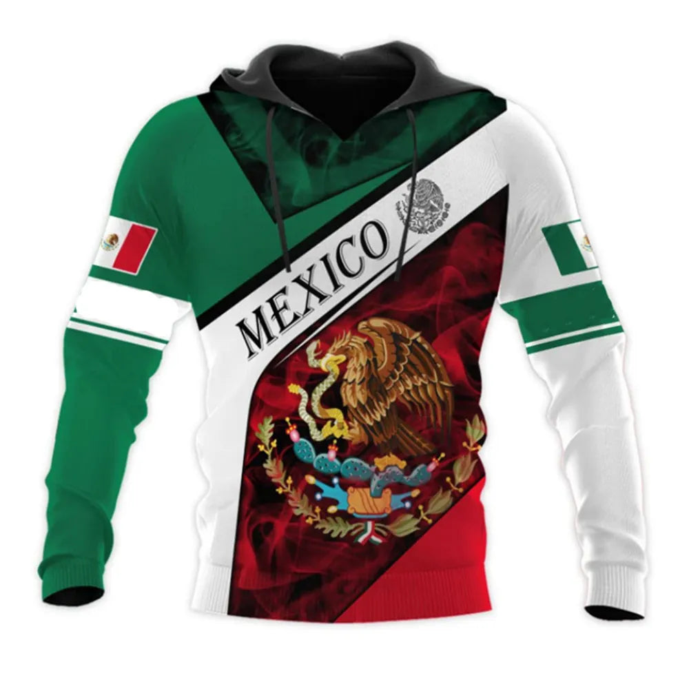 Mexico National Emblem Flag 3d Print Autumn Men