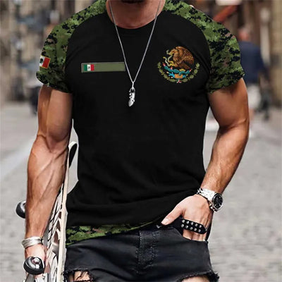 Mexican Flag Printed T-shirts Men's 3D Fashion