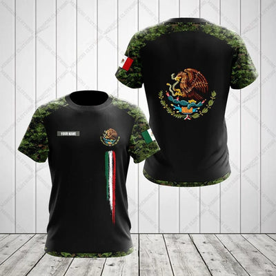 Mexico Flag & Coat of Arms Graphic Tees Street wear