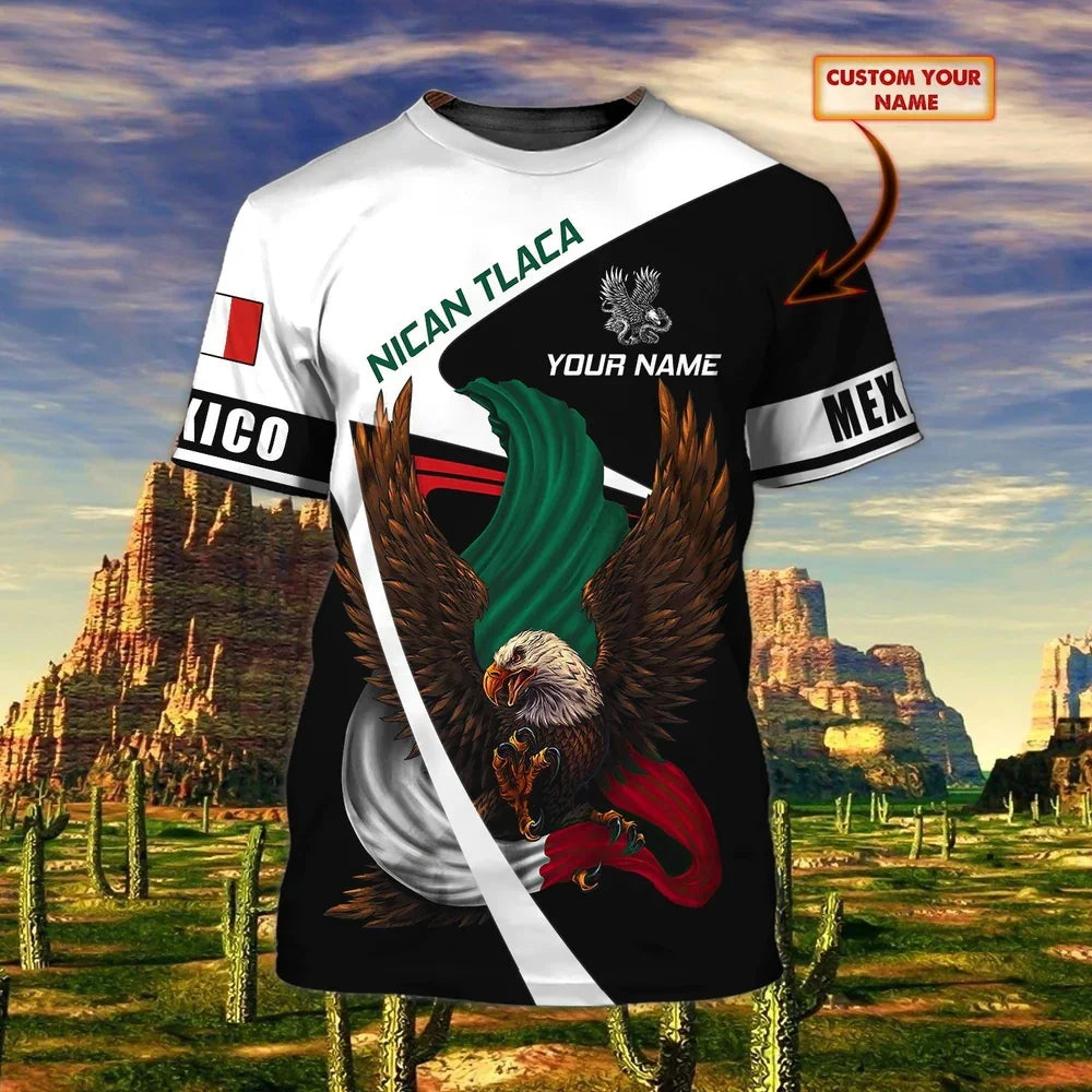 Mexico National Flag Print T Shirt For Men Fashion