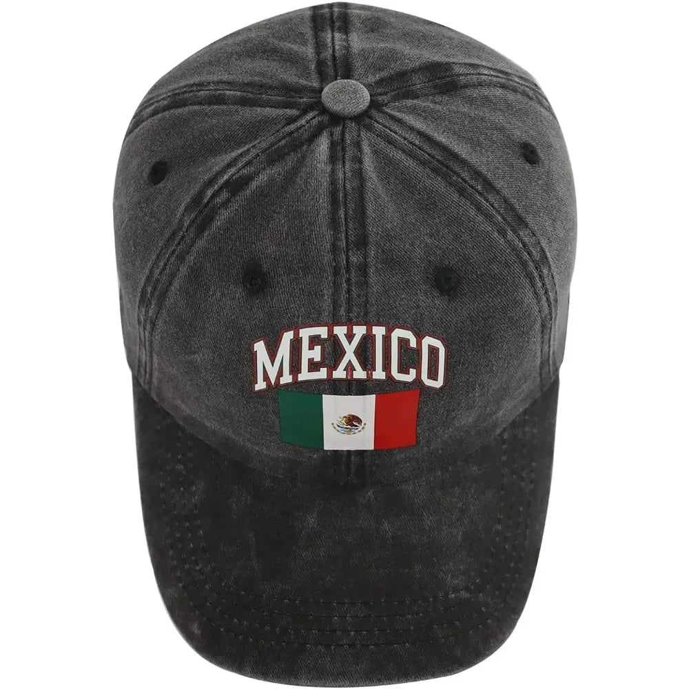 Mexico Flag Hat for Men Women, Print  Cotton