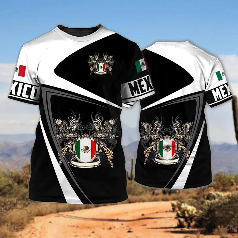 Men T-shirt Mexico National Flag  Print  Tees