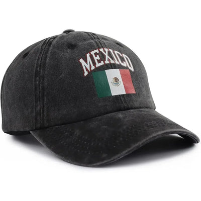 Mexico Flag Hat for Men Women, Print  Cotton