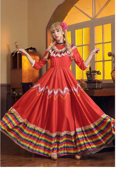 Mexican Dress Traditional Festival Performance Costume