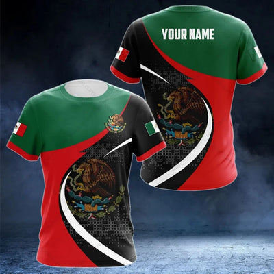 Mexico Flag & Coat of Arms Graphic Tees Street wear