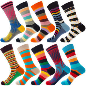 Striped Men Trendy Color Street Cool Tube Socks