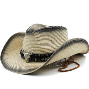 Denim Ethnic Style Straw Hat Men