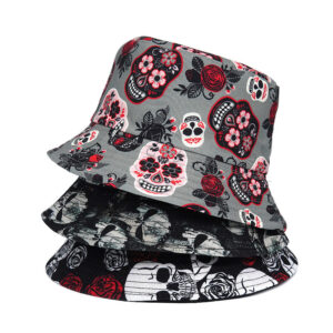 Rose Skull Bucket Hat Summer Printing Men And Women Bucket Hat Tide