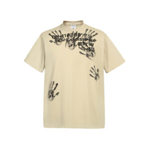 Personality Depressed Palm Print Short Sleeve Men